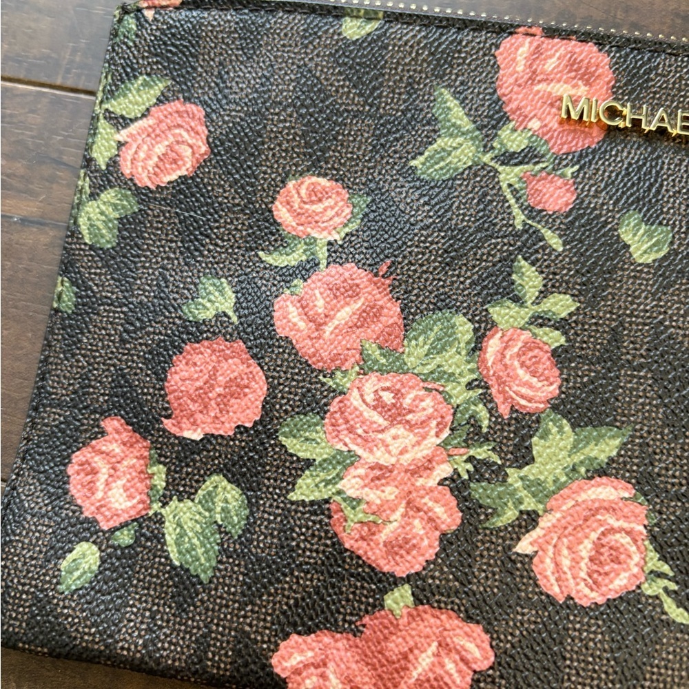 Michael Kors Floral Leather Wristlet Clutch - Picture 10 of 10